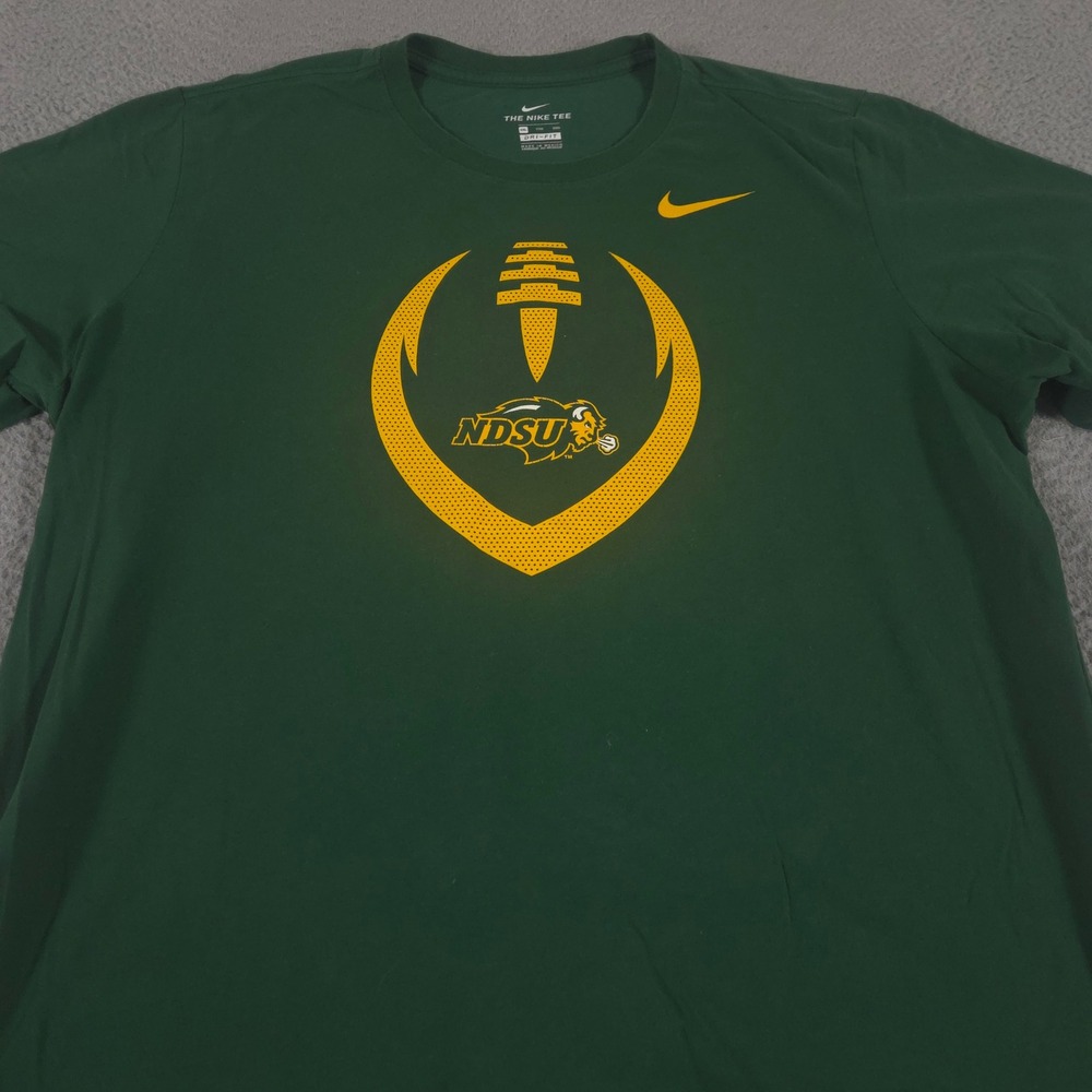 Nike Shirt Mens XXL Green NDSU Bison Dri-Fit Graphic Short Sleeve NCAA Football